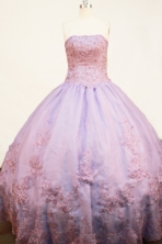 Elegant A-line Strapless Floor-length Quinceanera Dresses Appliques Style FA-Y-0027
