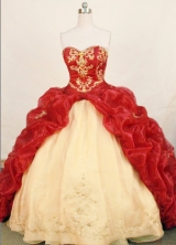 Gorgeous ball gown sweetheart-neck chapel organza beading quinceanera dresses FA-X-157