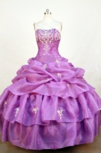 Pretty Ball Gown Strapless Floor-length Quinceanera Dresses Appliques with Beading Style FA-Z-0342