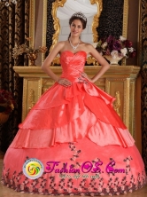 2013 Suzano Brazil Watermelon Red For Affordable Appliques And Ruffles Decorate Sweetheart Quinceanera Dress Style QDZY199FOR