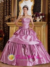 2013 Villa Nueva Guatemala Romantic Lavender With Strapless Taffeta Beading Hand Made Flower Quinceanera Dresses Style QDZY210FOR