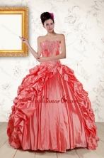 2015 Beautiful Sweetheart Beading Quinceanera Dresses in Watermelon XFNAO265FOR