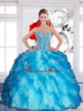 2015 Beautiful Sweetheart Multi Color Quinceanera Dresses with Beading and Ruffled Layers QDDTA14002FOR