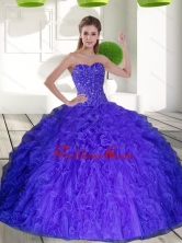 2015 Beautiful Sweetheart Quinceanera Dresses with Beading and Ruffles QDDTD4002FOR