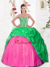 2015 Beautiful Sweetheart Quinceanera Gown with Beading and Pick Ups QDDTA30002FOR