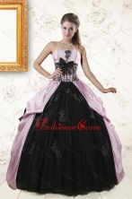 2015 Cheap Strapless Quinceanera Dresses with Appliques and Ruffles XFNAO263FOR