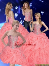 2015 Fall Beautiful Quinceanera Dresses with Pick Ups and Beading in Watermelon SJQDDT64001FOR
