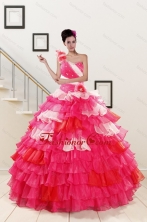 2015 One Shoulder Pretty Quinceanera Dresses in Multi Color XFNAO239FOR