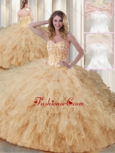 2016 Beautiful Sweetheart Beading Quinceanera Dresses in Champagne SJQDDT352002FOR