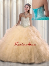 2016 Beautiful Sweetheart Beading Quinceanera Dressesin Champagne SJQDDT308002FOR
