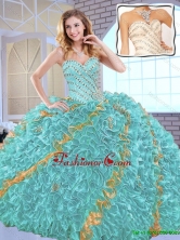 2016 Fall  Gorgeous Beading Sweet 16 Dresses with Beading and Ruffles SJQDDT147002-1FOR