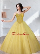 Beautiful Beading Sweetheart Gold Quinceanera Dresses for 2015 SJQDDT12002-5FOR 