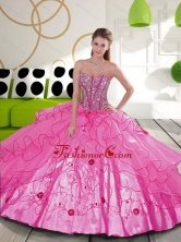 Beautiful Beading and Embroidery Hot Pink Quinceanera Dresses for 2015 QDDTA23002FOR