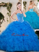 Beautiful  Beading and Ruffles Quinceanera Dresses in Blue SJQDDT233002-1FOR