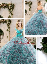 Beautiful  Brush Train Quinceanera Dresses with Beading and Ruffles SJQDDT240002-1FOR