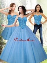 Beautiful Sweetheart Beading Blue Quinceanera Dresses for 2015 SJQDDT12001FOR