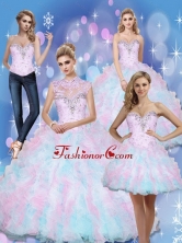 Beautiful Sweetheart Beading and Ruffles 2015 Quinceanera Dresses in Multi Color SJQDDT10001FOR