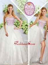 Beautiful Sweetheart Quinceanera Dresses with Beading and High Slit SJQDDT247002FOR