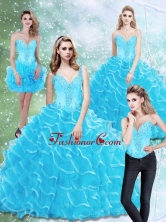 Beautiful Sweetheart Quinceanera Dresses with Beading and Ruffled Layers SJQDDT25001FOR