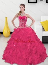 Beautiful Sweetheart Quinceanera Gown with Appliques and Ruffles QDDTB20002FOR