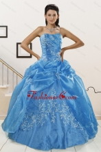 Classical Baby Blue 2015 Quinceanera Dresses with Embroidery XFNAO5773FOR 