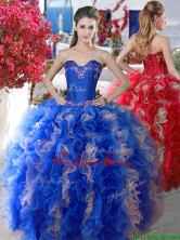 Elegant Applique and Ruffled Big Puffy Quinceanera Dress in Organza YYPJ012FOR