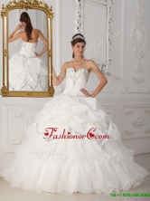 Exclusive Beading Sweetheart Quinceanera Gowns in White for 2016  QDZY465CFOR