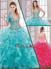 Hot Sale Beading and Ruffles Quinceanera Dresses with Sweetheart  SJQDDT183002FOR