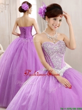 Hot Sale Lilac Really Puffy Tulle Quinceanera Dress with Beading YCQD087-1FOR