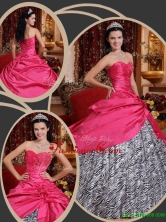 Inexpensive Ball Gown Sweetheart Quinceanera Dresses in Hot Pink  QDZY367BFOR
