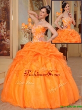 New Arrivals Appliques Sweetheart Quinceanera Dresses in Orange Red  QDZY350BFOR
