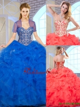 New Arrivals Ball Gown Sweet 16 Dresses with Beading and Ruffles SJQDDT163002E-2FOR