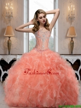New Style 2015 Summer Sweetheart Watermelon Quinceanera Dresses with Beading SJQDDT69002FOR