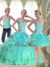 Pretty A Line 2015 Summer Quinceanera Dresses with Beading SJQDDT55001FOR