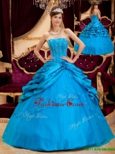 Romantic Ball Gown Strapless Floor Length Quinceanera Dresses for 2016 QDZY164AFOR