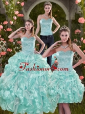 2015 Luxurious Sophisticated Aqual Blue Quinceanera Dresses with Beading and Ruffles XFNAO5825TZA1FOR