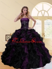 2015 Wonderful Multi Color Strapless Quinceanera Dresses with Ruffles and Beading ZYLJ08TZFXFOR