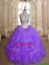Fashionable Big Puffy Beading and Ruffles Quinceanera Dress in Purple SWQD149-2FOR