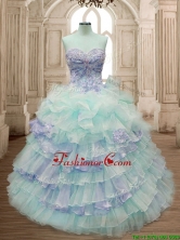Hot Sale Ruffled Layers and Applique Quinceanera Dress with Big Puffy SWQD163-4FOR
