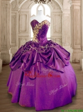 Latest Eggplant Purple Quinceanera Dress with Beading and Ruffles SWQD170-1FOR