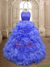 Latest Scoop Lavender Sweet 16 Gown with Beading and Ruffles SWQD160-4FOR