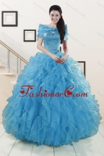 Luxurious 2015 New Style Strapless Sweet 15 Dresses with Beading and Ruffles XFNAOA19TZFXFOR