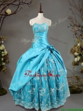 Luxurious Hand Made Flowers and Laced Quinceanera Dress in Baby Blue SWQD091FOR