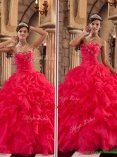 Luxurious Red Sweetheart Quinceanera Gowns with Ruffles QDZY293CFOR
