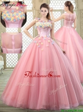 Luxurious Scoop Quinceanera Dresses with Zipper Up YCQD073FOR