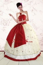 Popular Multi Color 2015 Quinceanera Gowns with Appliques and Bowknots XFNAO760FOR