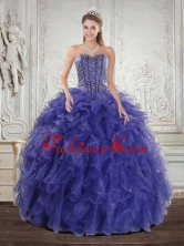Wonderful Royal Bule Quince Dresses with Beading and Ruffles for 2015 XFNAO7751TZFXFOR