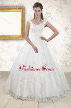 2015 Discount Straps Quinceanera Dresses with Appliques and Beading XFNAO101FOR