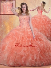 2016 Beautiful Ball Gown Sweet 16 Gowns with Beading and Ruffles SJQDDT411002FOR