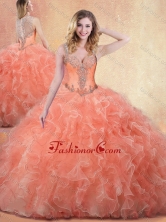 2016 Best Straps Ball Gown Quinceanera Dresses with Ruffles and Applique SJQDDT426002FOR